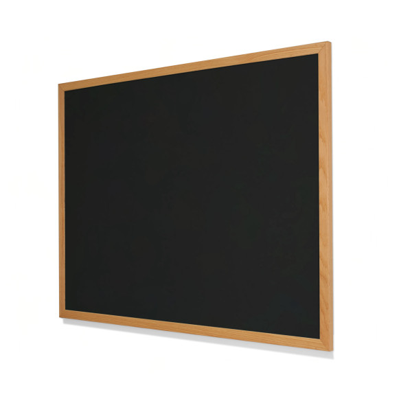 2209 Black Olive Colored Cork Forbo Bulletin Board with Narrow Red Oak Frame